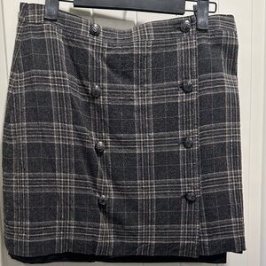 Banana Republic cream and Gray Plaid Mini Skirt